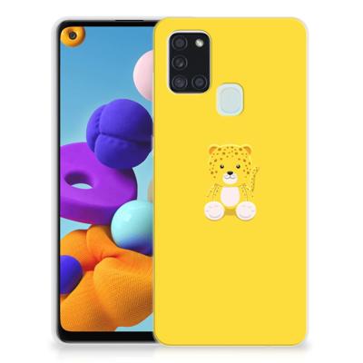 Samsung Galaxy A21s Telefoonhoesje met Naam Baby Leopard Samsung Galaxy A21s Telefoonhoesje met Naam Baby Leopard