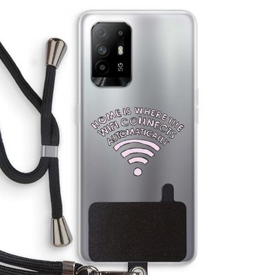 Home Is Where The Wifi Is: Oppo A95 5G Transparant Hoesje met koord