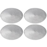 12x stuks ronde placemats zilver polypropeen 38 cm - thumbnail