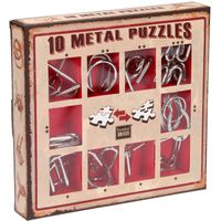 10 metal puzzles set rood