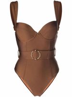 Noire Swimwear maillot de bain ceinturé - Marron - thumbnail