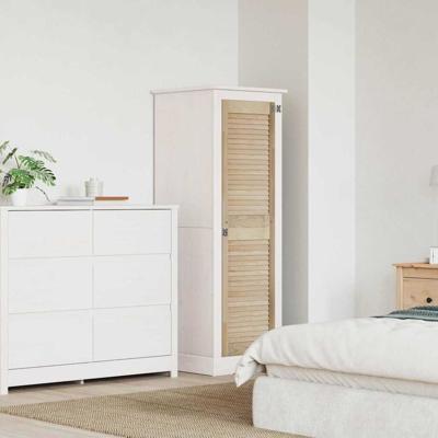 Kastdeur Anders Bruin 140.5 x 39.5 x 2.1 cm Massief grenenhout