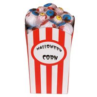 Halloween/Horror deco artikel - popcorn bakje met oogballen - 8 x 16 cm   -
