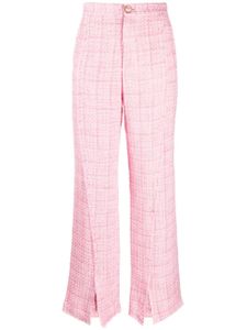 GCDS pantalon de tailleur en tweed - Rose