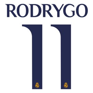 Rodrygo 11 (Officiële Real Madrid Bedrukking 2023-2024)