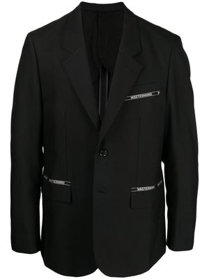 Mastermind World blazer boutonné à patch logo - Noir