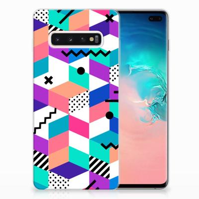 Samsung Galaxy S10 Plus | TPU Hoesje | Blokken Kleurrijk