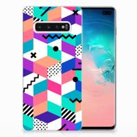 Samsung Galaxy S10 Plus | TPU Hoesje | Blokken Kleurrijk