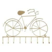 Clayre & Eef Sleutelrekje Fiets 32x23 cm Goudkleurig Ijzer Kapstok