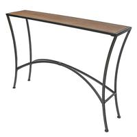 Clayre & Eef Sidetable 122x27x85 cm Zwart Bruin Ijzer Hout Wandtafel - thumbnail