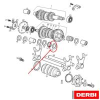 Vulring shim versnellingsbak Derbi nr 13