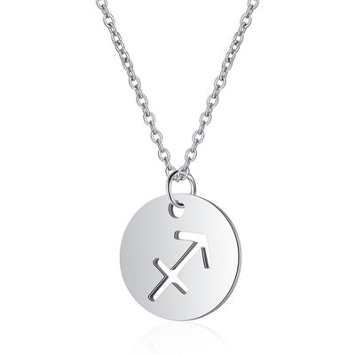 Sterrenbeeld Boogschutter Dames Ketting Zilverkleurig Ronde Hanger