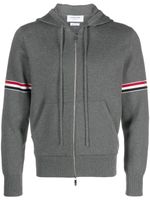 Thom Browne hoodie zippé à rayures - Gris - thumbnail