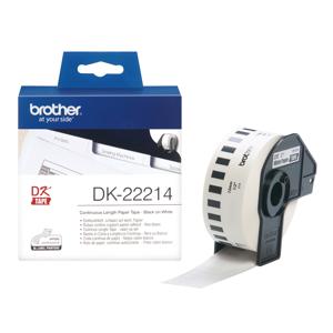 Brother DK-22214 Rol met etiketten 12 mm x 30.48 m Papier Wit 1 stuk(s) Permanent hechtend DK22214 Universele etiketten