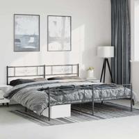 Bedframe met hoofd- en voeteneinde metaal zwart 193x203 cm