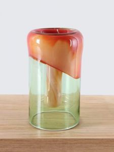 Sculptuur glas Orange Green Down