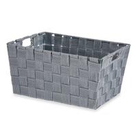Kast/badkamer opbergmandjes - zilvergrijs - 30 x 20 x 14 cm - opbergmanden