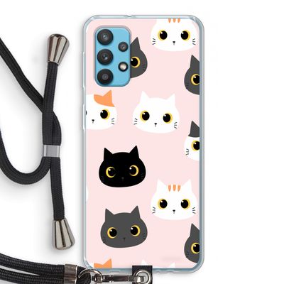 Katten: Samsung Galaxy A32 4G Transparant Hoesje met koord