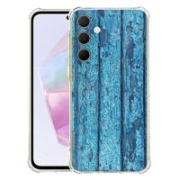 Samsung Galaxy A56 Hoesje - Wood Blue TPU Antishock Samsung Galaxy A56 Hoesje - Wood Blue TPU Antishock