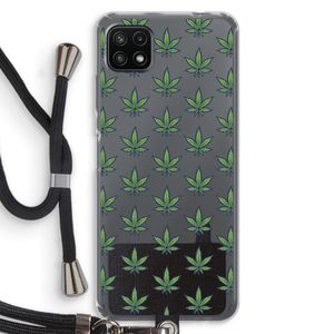 Weed: Samsung Galaxy A22 5G Transparant Hoesje met koord
