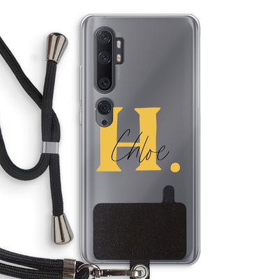 Amber Script: Xiaomi Mi Note 10 Transparant Hoesje met koord
