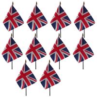 UK/Engeland - 10x - mini vlaggetje van 10 x 15 cm op stokje - Landen vlag - H27 cm