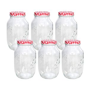 Set van 6x stuks inmaakpotten/weckpotten van 1600 ml met draaideksel   -