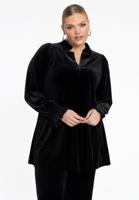 Yoek Tuniek wide bottom VELOURS | Zwart | Maat 50/52