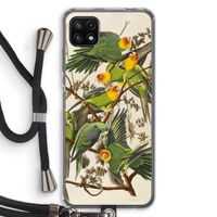 Carolinaparkiet: Samsung Galaxy A22 5G Transparant Hoesje met koord