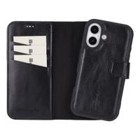 NorthLife iPhone 16 - Leren Afneembare 2-in-1 bookcase telefoonhoes - Zwart