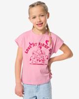 HEMA Kinder T-shirt jersey drinks roze (roze)