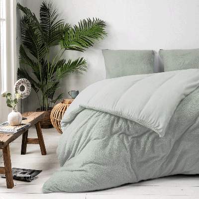Dekbedovertrek Summer Teddy Jade Effen 140x200 Cm Verwarmend Fresh And Co - Dekbed-Discounter.nl