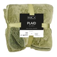 Fleece deken - lichtgroen - 200 x 150 cm - polyester - Mardy - fleeceplaid