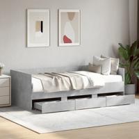 Slaapbank met lades zonder matras 100x200 cm betongrijs