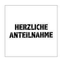 Mundart Stempel • stencil duitse tekst "herzliche anteilnahme"