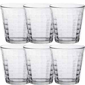 6x Drinkglazen/waterglazen transparant Prisme 275 ml   -