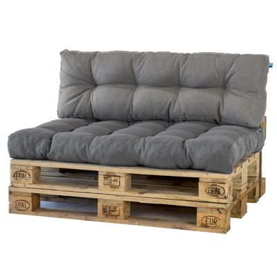 2L Home & Garden Palletkussenset Metro Grijs - 2 delige set