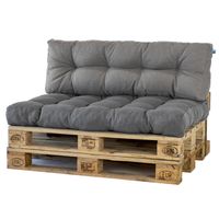 2L Home & Garden Palletkussenset Metro Grijs - 2 delige set
