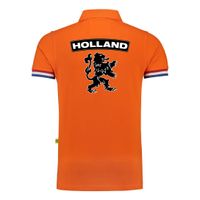 Luxe Holland supporter poloshirt met leeuw 200 grams oranje EK / WK voor heren