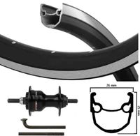 Kgs voorwiel 28 inch (622) velg zwart spaken zwart rollerbrake vaste as