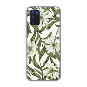 Wit bloemenpatroon: Samsung Galaxy A03s Transparant Hoesje