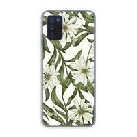 Wit bloemenpatroon: Samsung Galaxy A03s Transparant Hoesje