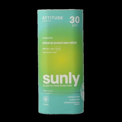 Attitude Sunly zonnebrandstick SPF30 parfumvrij 60 Gram