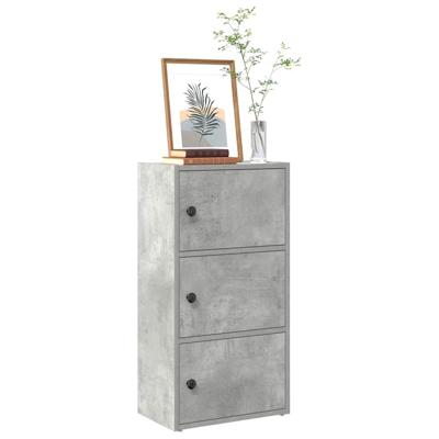 Boekenkast 40x24x77 cm bewerkt hout betongrijs