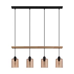 EGLO Coolmont hangende plafondverlichting E27 40 W Zwart, Transparant, Hout