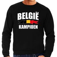 Belgie kampioen supporter sweater / trui zwart EK/ WK voor heren - thumbnail