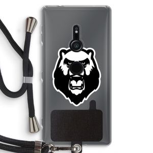 Angry Bear (white): Sony Xperia XZ2 Transparant Hoesje met koord