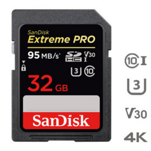 SanDisk 32GB SDHC Extreme Pro UHS-I U3 95MB/s V30 geheugenkaart