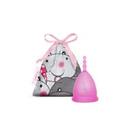 Menstruatiecup pinky hippo maat L