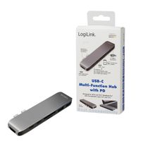 LogiLink UA0302 laptop dock & poortreplicator USB 3.2 Gen 1 (3.1 Gen 1) Type-C Aluminium, Zwart - thumbnail